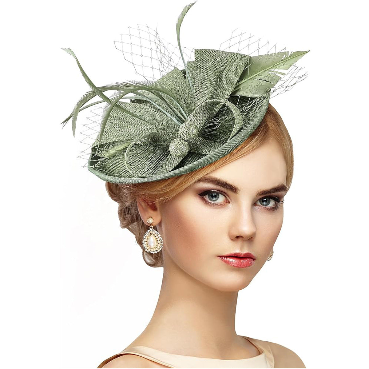 Retro Elegant Feather Headdress Horse Racing Festival Hat