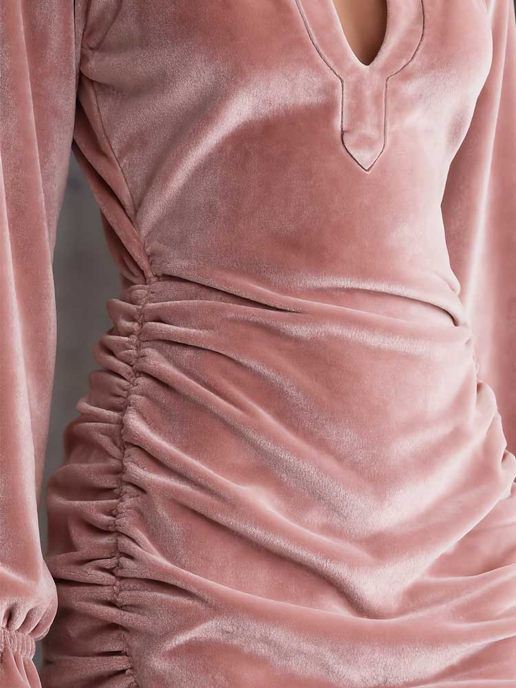 Retro High-end Velvet Material Body-hugging Dress