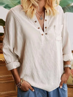 Vintage Women's Cotton Linen Pocket Casual Shirt Skirt