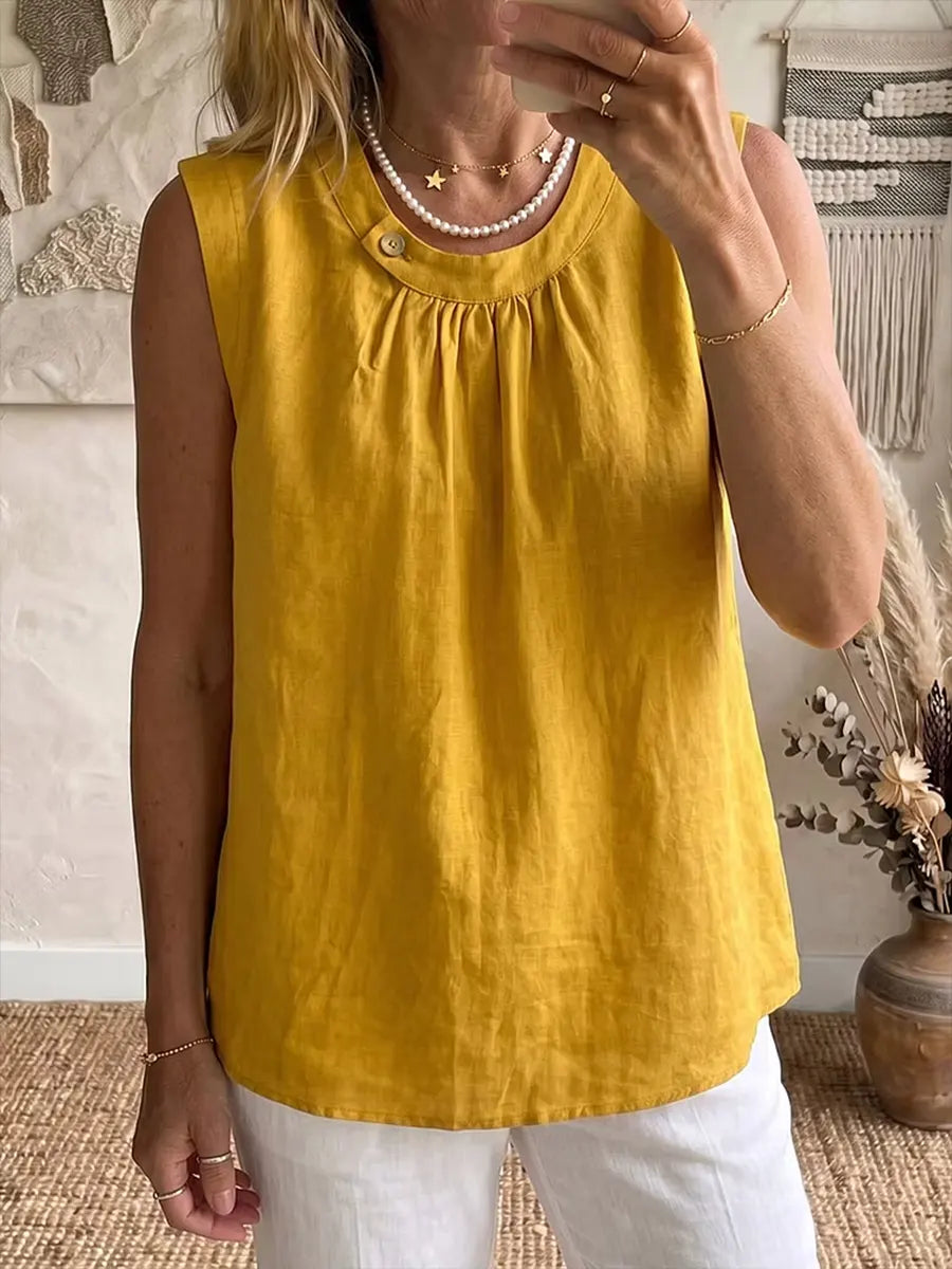 Women's Casual & Stylish Sleeveless Cotton-linen Top