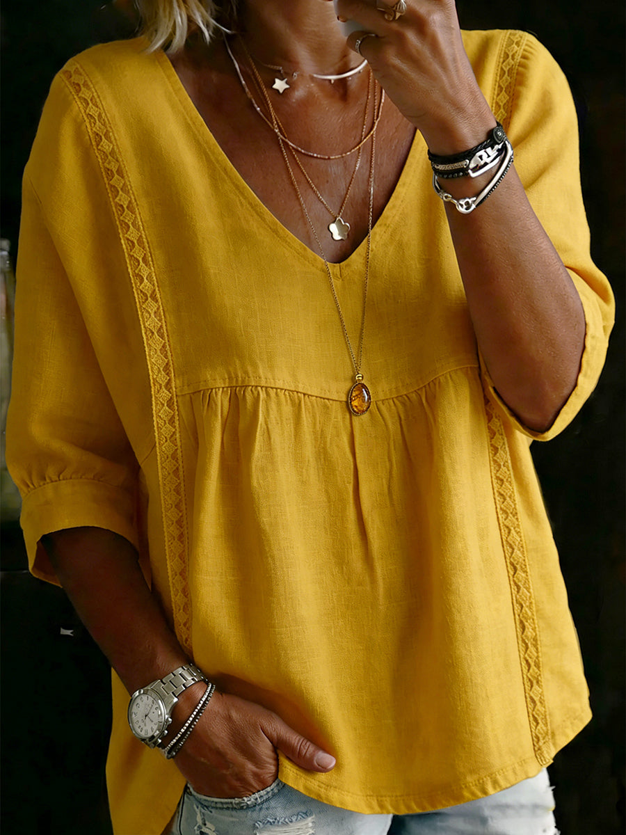 Casual Linen And Cotton Tops