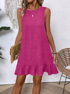 Casual dress with ruffled sleeves