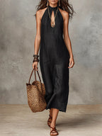 Women's Strappy Cutout Maxi Dress â Stylish Casual Dress