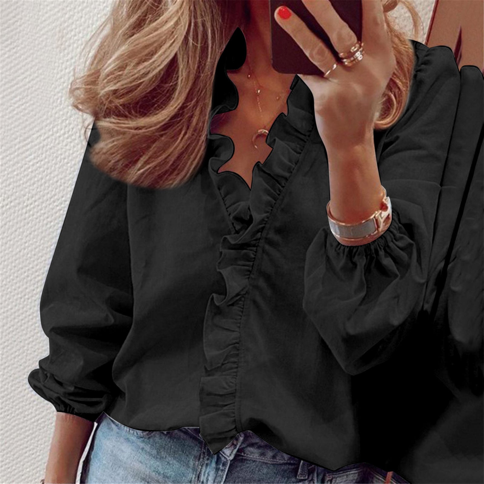Long Sleeve Ruffled Shirt