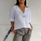 Women's Casual Solid Color Cotton Shirt