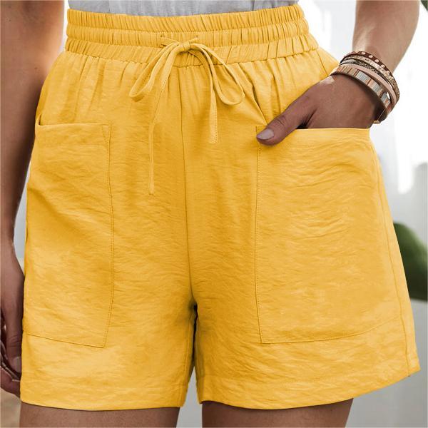 Solid Two Pockets Loose Casual Short Pants