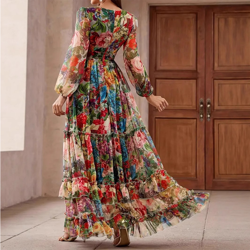 Light & Airy Dress – Floral Print, V-Neck