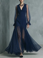 Stylish And Elegant Mesh-paneled Dress