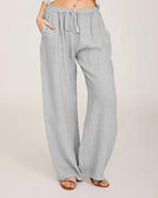 Casual Loose Linen Drawstring Elasticized Pants