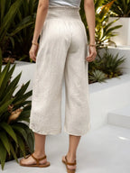 Women's High-waisted Pleats Cotton-linen Pants