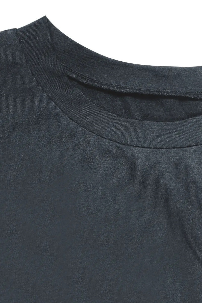Women's Plain Pocket Round Neck Curved Hem Jersey Tee Dress Style