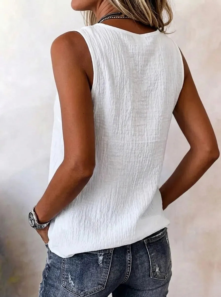 Women's Elegant Comfortable Literary Vintage Style Blended Linen Breathable Patchwork Top