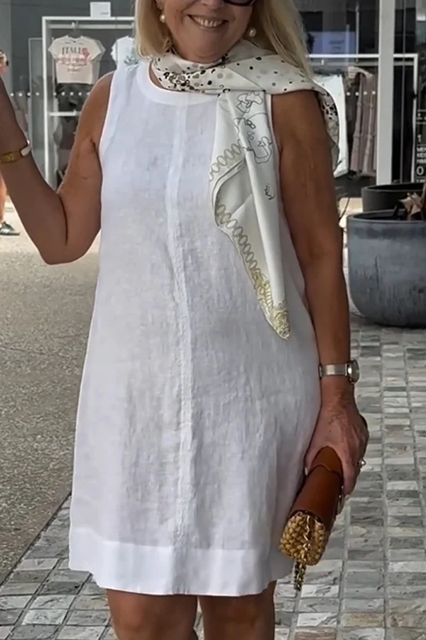 Women's Summer Classic Elegant Cotton and Linen Dress