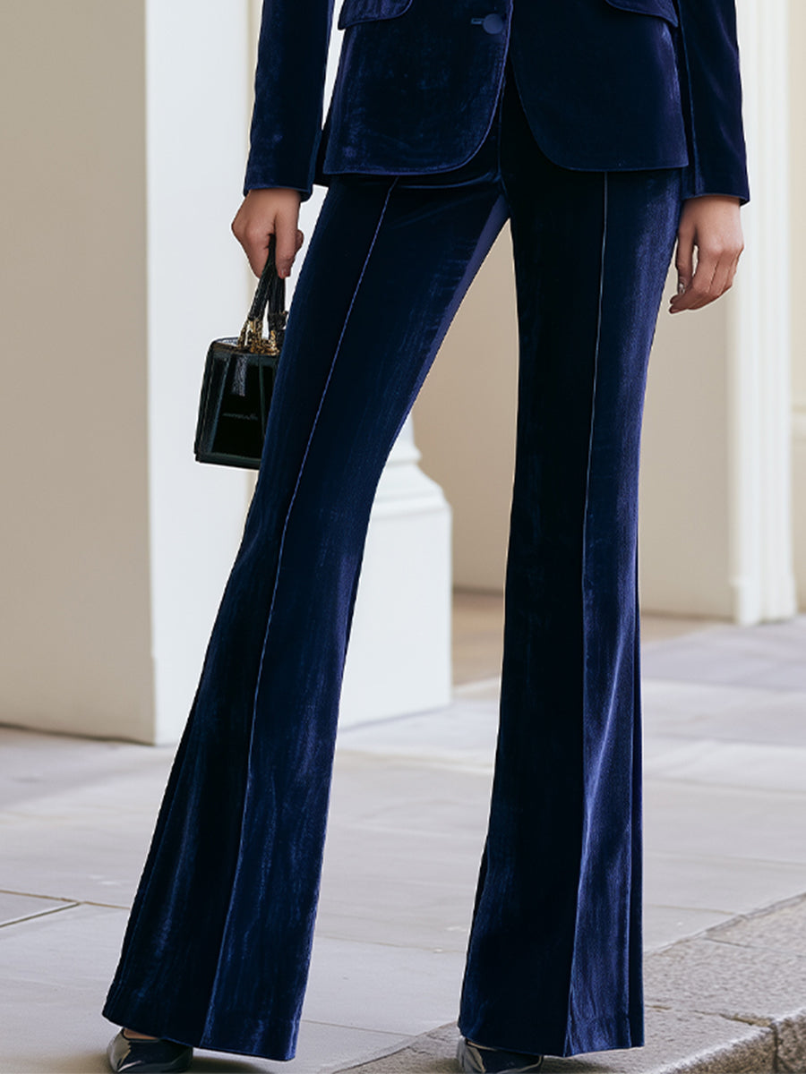 Velvet Satin Lapel Co-Ord Suit Set For Business Gala & Evening Formal Occasions