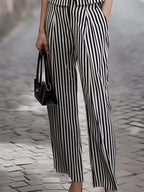 Sleeveless Zip Vest & Wide-Leg Pants Set