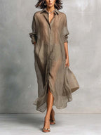 Women's Solid Color Art Casual Stylish Cotton Linen Dress