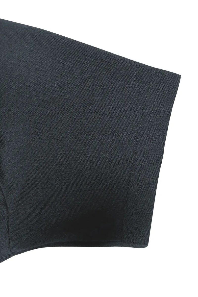 Women's Plain Pocket Round Neck Curved Hem Jersey Tee Dress Style