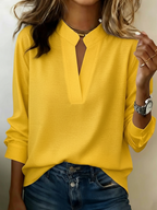 Minimalist V-neck Cotton Shirt Top