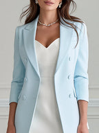 Double Breasted Blazer & Sweetheart Midi Dress Suit
