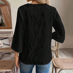 Vintage Lace Floral Embroidered Cozy Shirt