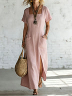 Women's Casual Comfortable Fit Slit Dress