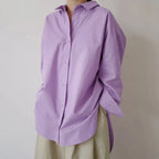 Solid Color Long Sleeve Loose Casual Shirt