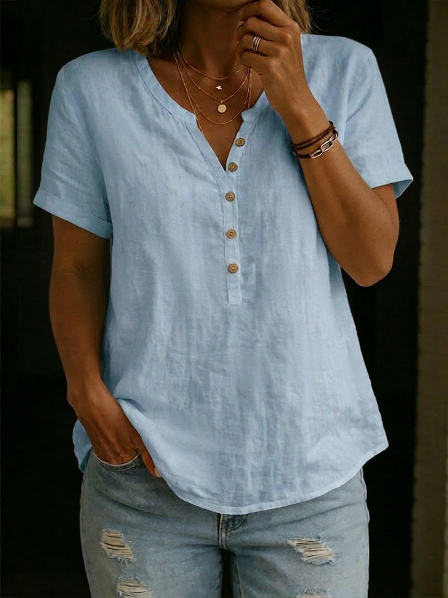 Casual Linen And Cotton Tops