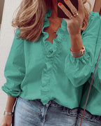 Long Sleeve Ruffled Shirt