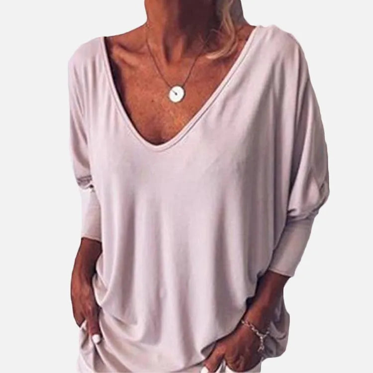 Vintage Back Button Down V Neck Comfy T-Shirt