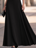 Elegant Draped Mesh One-Shoulder Maxi Evening Dress