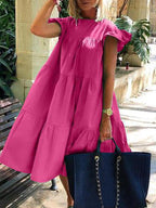Women Summer Sundress Holiay Vintage Ruffled Party Dresses