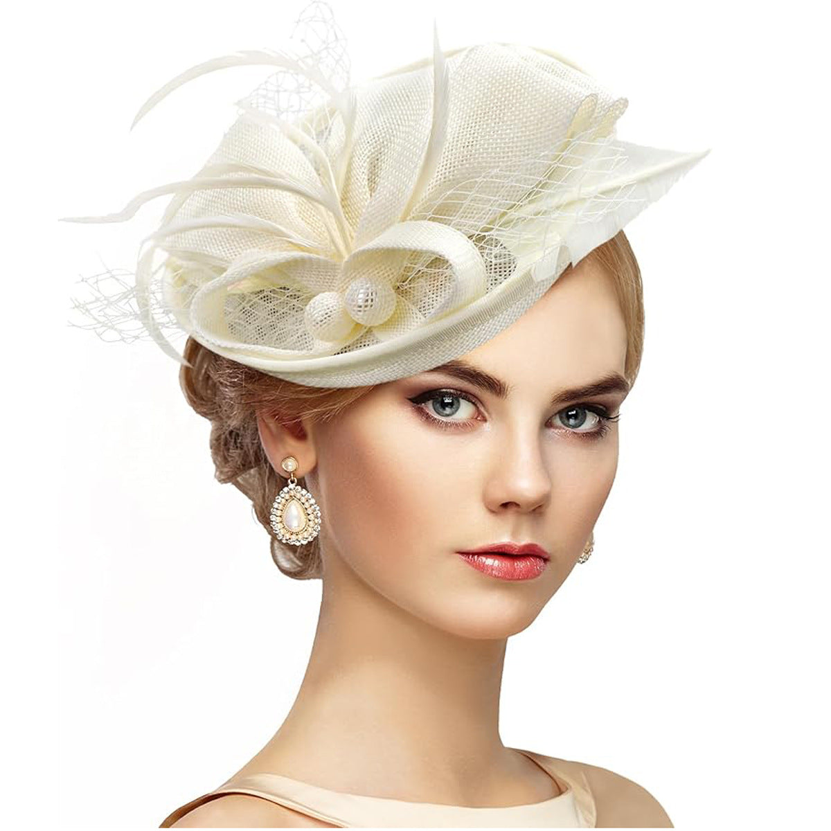 Retro Elegant Feather Headdress Horse Racing Festival Hat