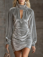 Retro High-end Velvet Material Body-hugging Dress