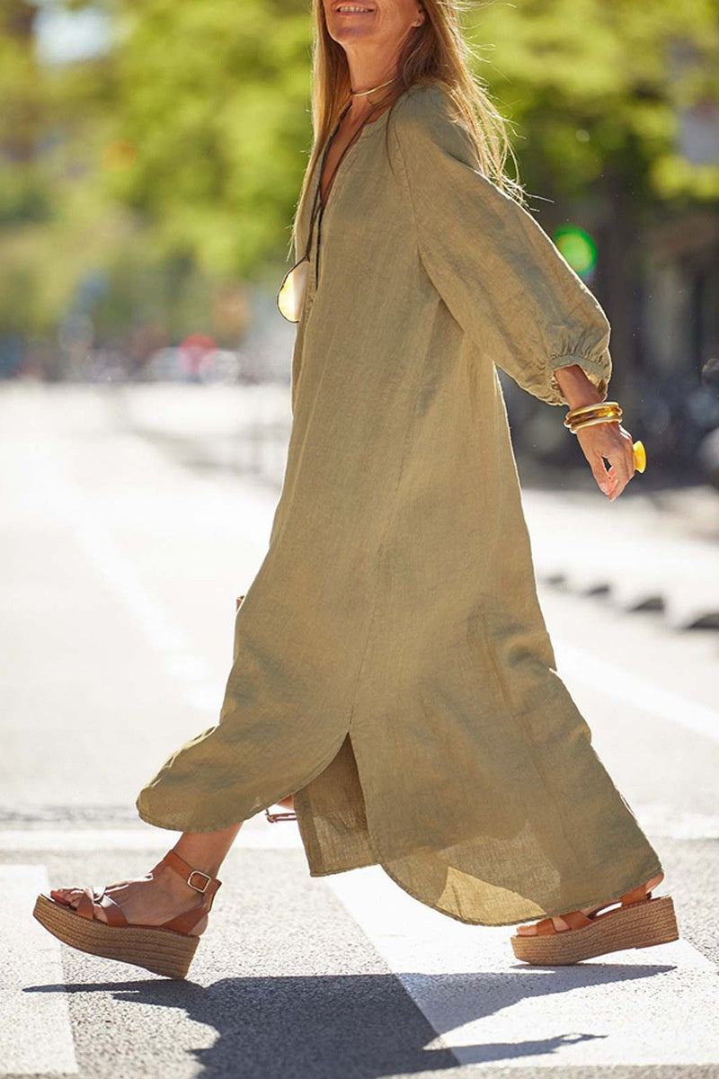 Luna's Serene Escape Buttoned Maxi Dress