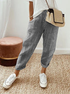 Jacquard Striped Paneled Loose-Fitting Track Pants