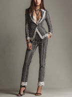 Vintage Striped Lace Pants