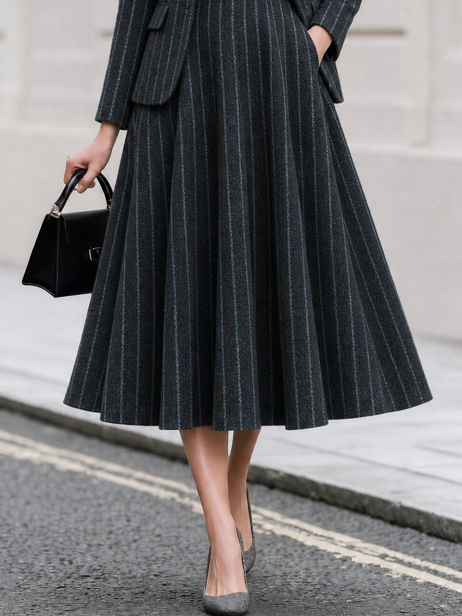 Blazer & Sleeveless Fit & Flare Midi Dress 2-Piece Co-Ord Set