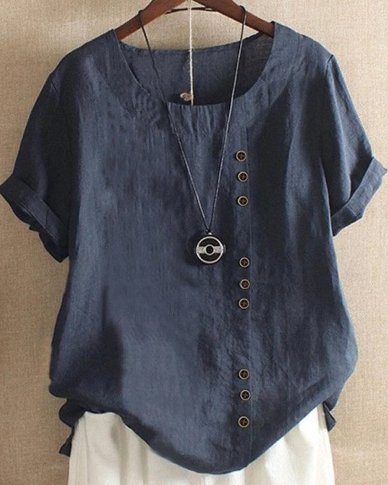 Beatrice | Women¡ ̄s Summer Button Detail Casual Blouse