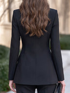 Asymmetric Lapel Decorative Waist-Tab Blazer