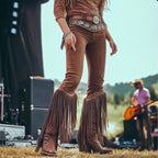 Women's Fringed Chaps Cowboy Boots And Flared Pants: A Western Style Statement