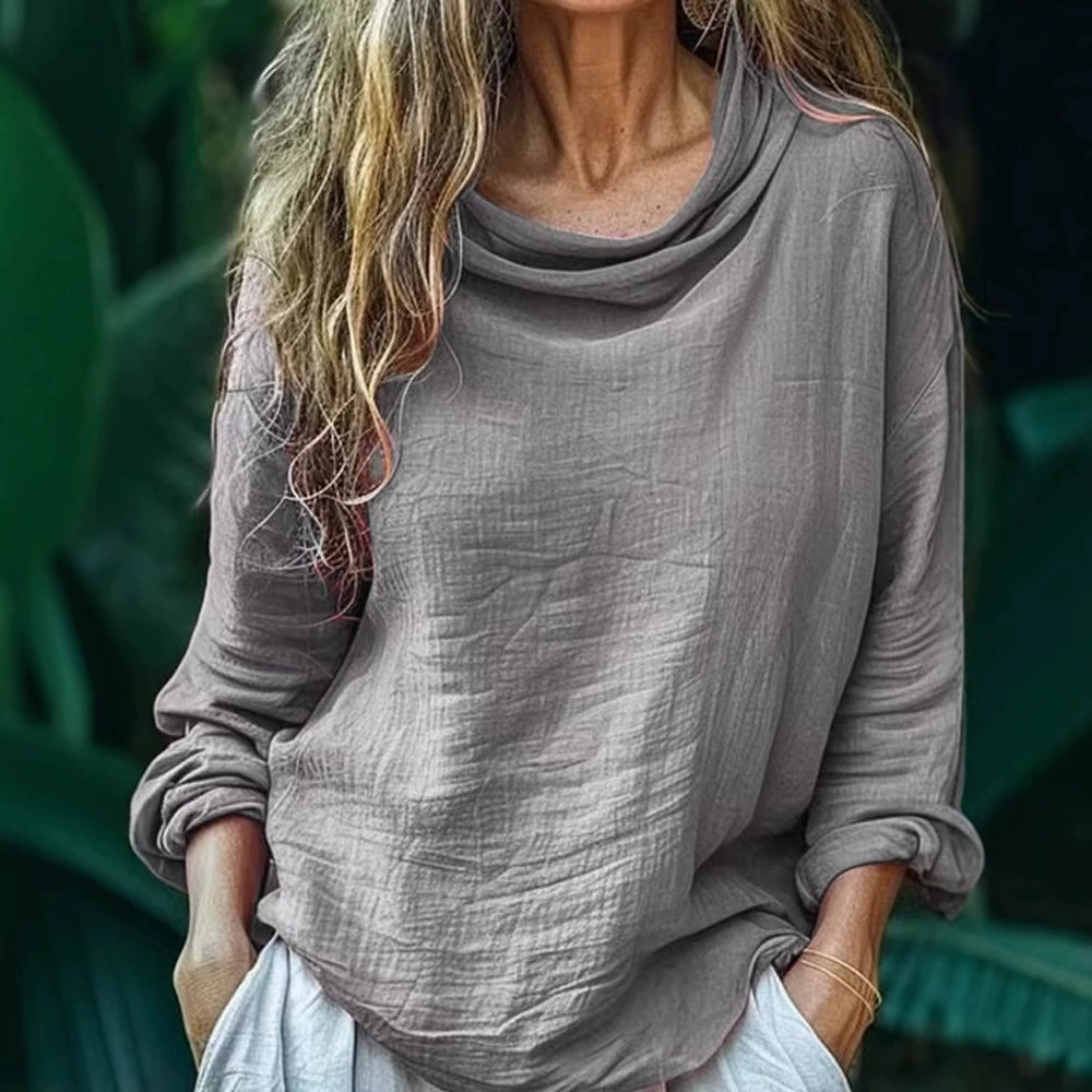 Vintage Bohemian Style Linen Long Sleeve Shirt