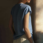 Boho Vintage Lace V-neck Cotton Blend Shirt