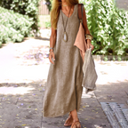New Summer Dress Long Dress Solid Color Fashion Slim Dress