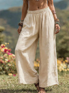 Women's Cotton-Linen Wide-Leg Pants