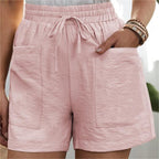 Solid Two Pockets Loose Casual Short Pants