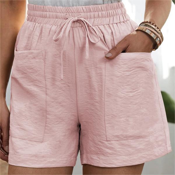 Solid Two Pockets Loose Casual Short Pants