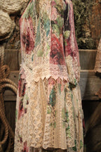 Lead Singer Taupe Big Rose Maxi Dress