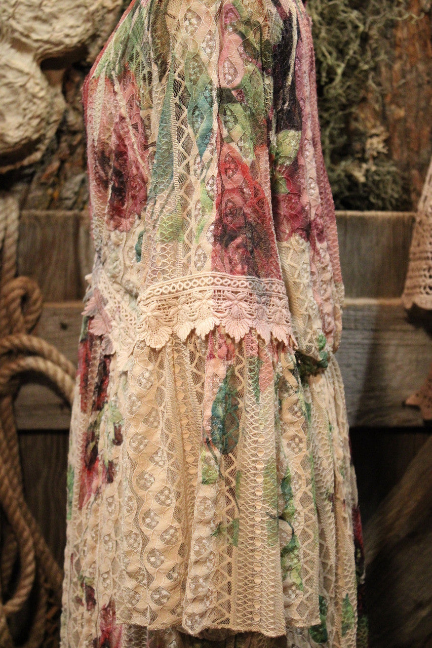 Lead Singer Taupe Big Rose Maxi Dress