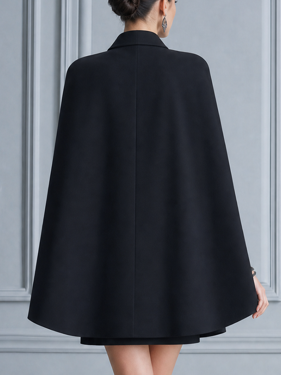 Black Hoco Dress Homecoming Dress Cape Blazer Mini Dress