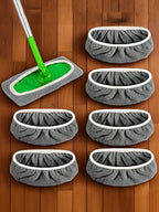 5pcs-gray,Ultra-absorbent, reusable mop pad—a dual-purpose floor cleaning cloth for wet and dry use, with an easy-to-replace mop pad that can be reused
